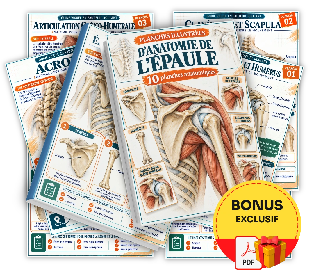 Planches illustrées d'anatomie de l'épaule